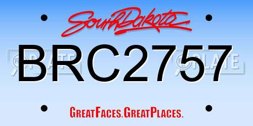 BRC2757 South Dakota License Plate