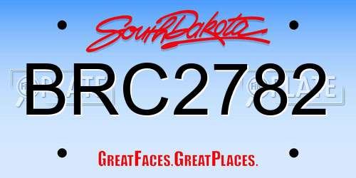 BRC2782 South Dakota License Plate