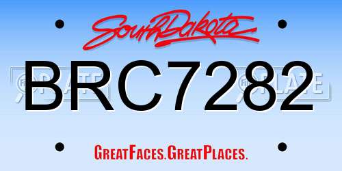 BRC7282 South Dakota License Plate