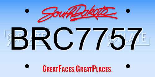 BRC7757 South Dakota License Plate