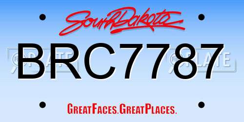 BRC7787 South Dakota License Plate