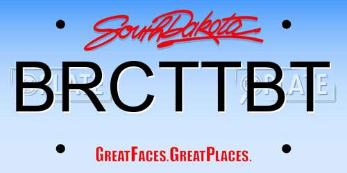 BRCTTBT South Dakota License Plate