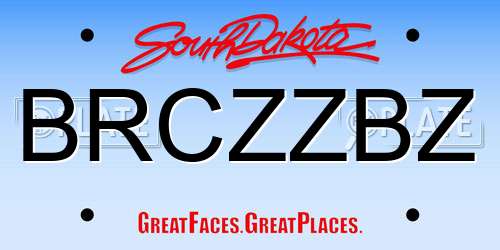 BRCZZBZ South Dakota License Plate