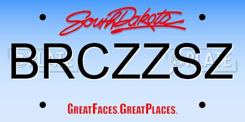 BRCZZSZ South Dakota License Plate