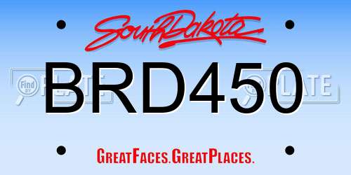 BRD450 South Dakota License Plate