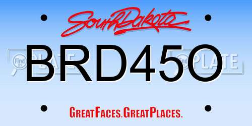 BRD45O South Dakota License Plate