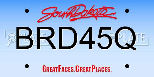 BRD45Q South Dakota License Plate