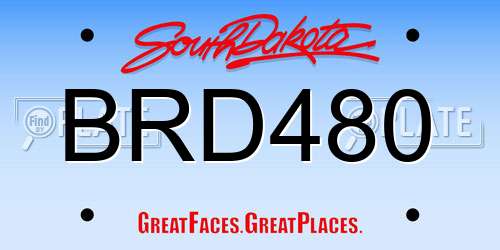 BRD480 South Dakota License Plate