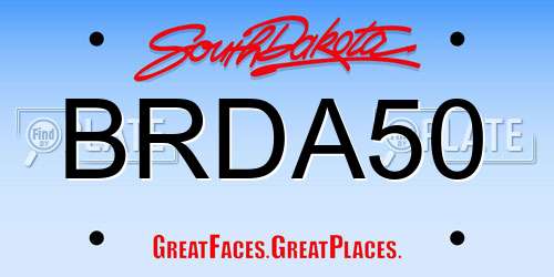 BRDA50 South Dakota License Plate