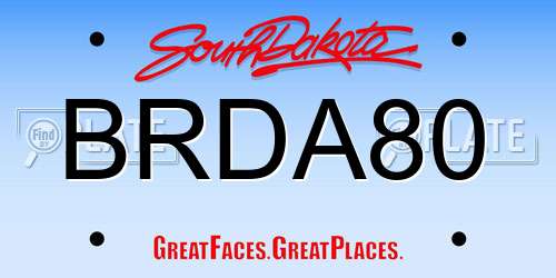 BRDA80 South Dakota License Plate