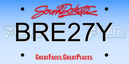 BRE27Y South Dakota License Plate