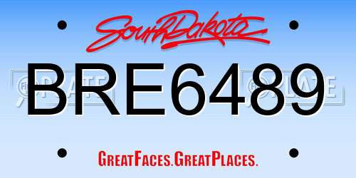 BRE6489 South Dakota License Plate