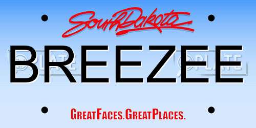BREEZEE South Dakota License Plate