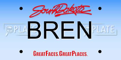 BREN South Dakota License Plate