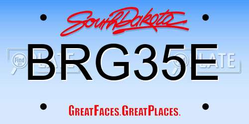 BRG35E South Dakota License Plate