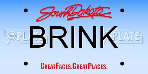 BRINK South Dakota License Plate