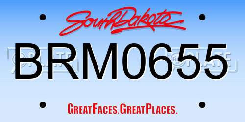BRM0655 South Dakota License Plate