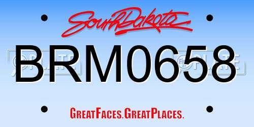 BRM0658 South Dakota License Plate