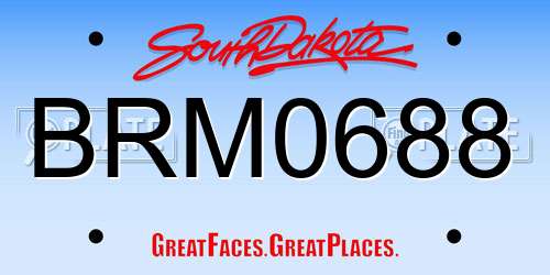 BRM0688 South Dakota License Plate