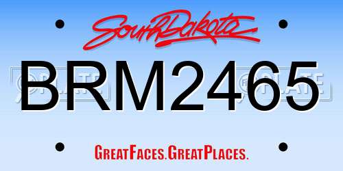 BRM2465 South Dakota License Plate