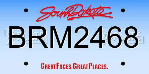 BRM2468 South Dakota License Plate