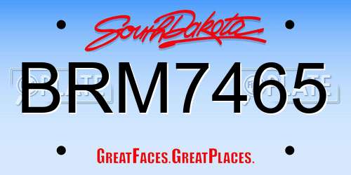 BRM7465 South Dakota License Plate