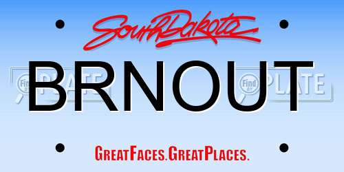 BRNOUT South Dakota License Plate