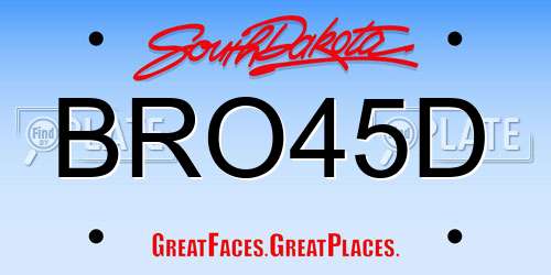 BRO45D South Dakota License Plate