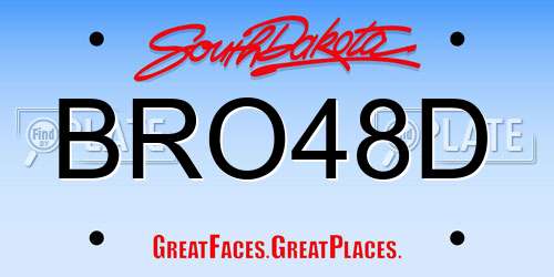 BRO48D South Dakota License Plate