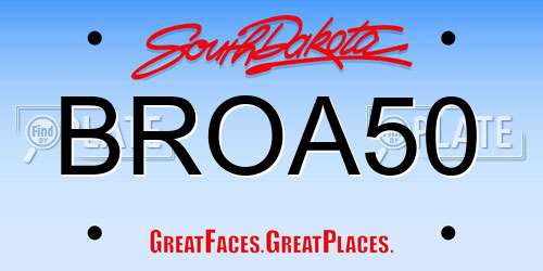 BROA50 South Dakota License Plate