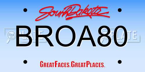 BROA80 South Dakota License Plate