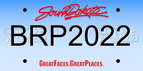 BRP2022 South Dakota License Plate