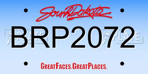BRP2072 South Dakota License Plate