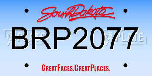 BRP2077 South Dakota License Plate
