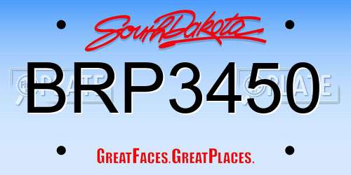 BRP3450 South Dakota License Plate