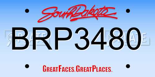 BRP3480 South Dakota License Plate