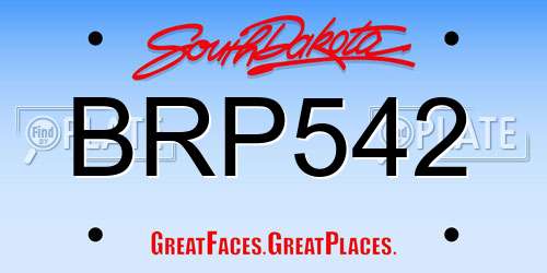 BRP542 South Dakota License Plate