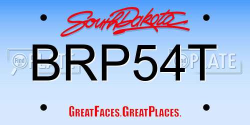 BRP54T South Dakota License Plate