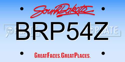 BRP54Z South Dakota License Plate