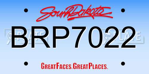 BRP7022 South Dakota License Plate