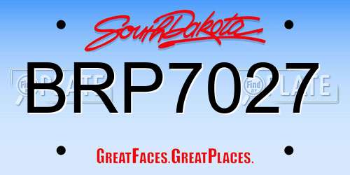 BRP7027 South Dakota License Plate