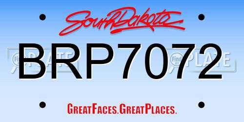 BRP7072 South Dakota License Plate