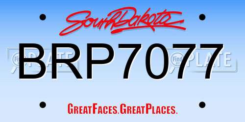 BRP7077 South Dakota License Plate