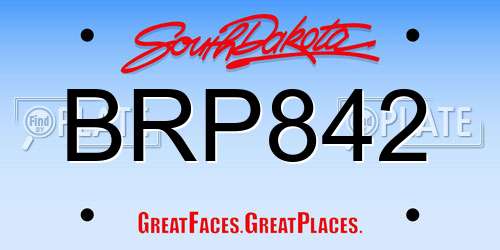 BRP842 South Dakota License Plate
