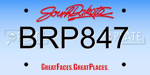 BRP847 South Dakota License Plate