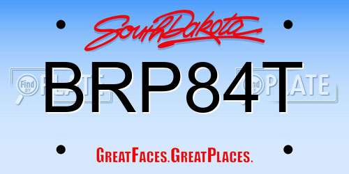 BRP84T South Dakota License Plate