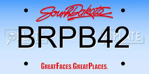 BRPB42 South Dakota License Plate