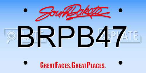 BRPB47 South Dakota License Plate