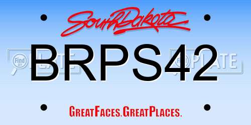 BRPS42 South Dakota License Plate