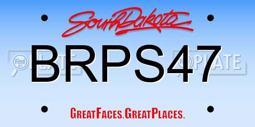 BRPS47 South Dakota License Plate